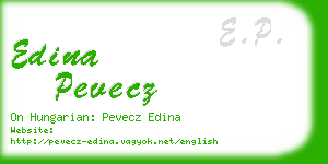 edina pevecz business card